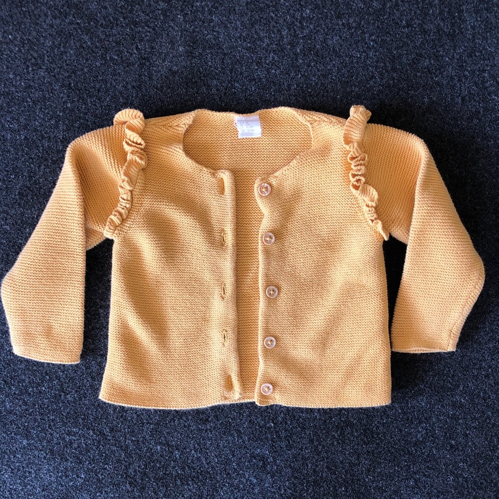 H&M Mustard Ruffled Cardigan 18 months